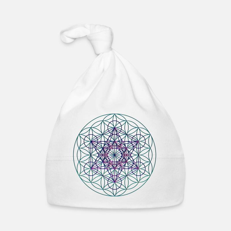 Fleur De La Vie Avec Metatron Cubes 1 Bonnet bio Bébé