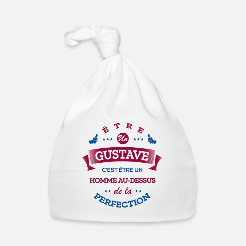 GUSTAVE PARFAIT - NOM GUSTAVE - Bonnet bio Bébé - blanc