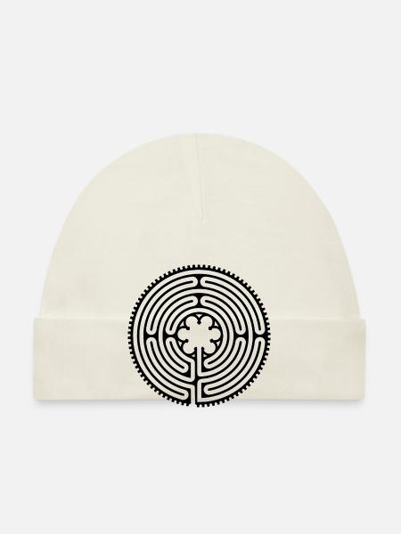 Chartres Labyrinthe - Short Way 1 - Bonnet bio Bébé - blanc - Devant