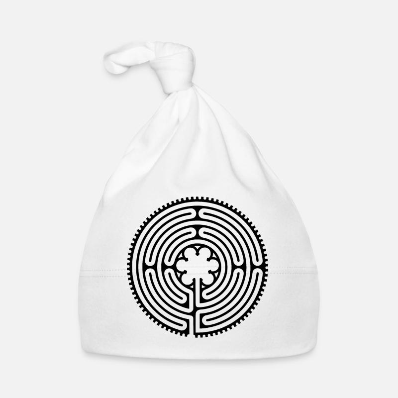 Chartres Labyrinthe - Short Way 1 - Bonnet bio Bébé - blanc