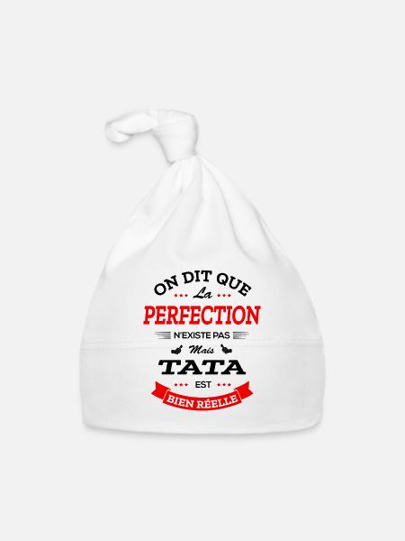 TATA PARFAITE - Bonnet bio Bébé - blanc - Devant