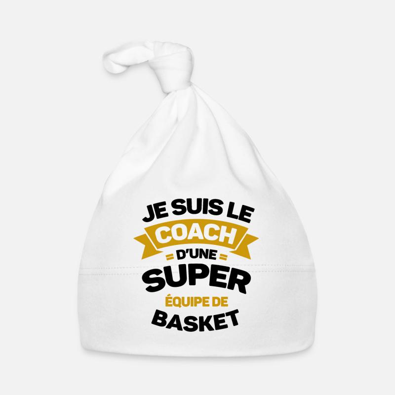 COACH D'UNE SUPER ÉQUIPE DE BASKET - Bonnet bio Bébé - blanc