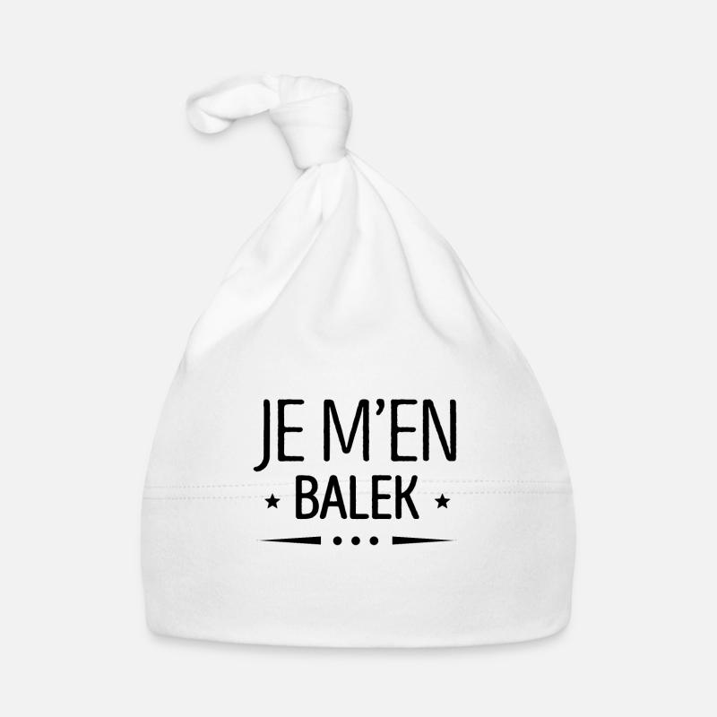 JE M'EN BATS LES Q. - Bonnet bio Bébé - blanc