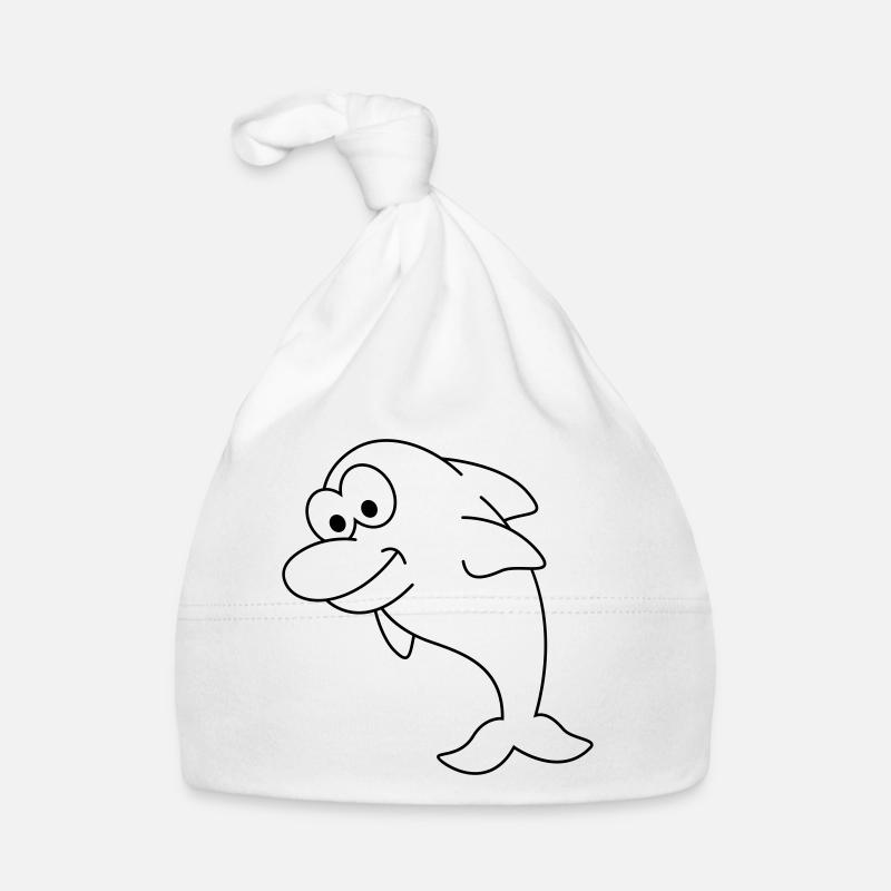 Delfin Comic Tier Baby Bio-Mütze