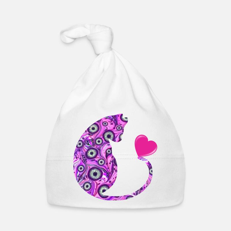 katze mit herz e 6 Baby Bio-Mütze