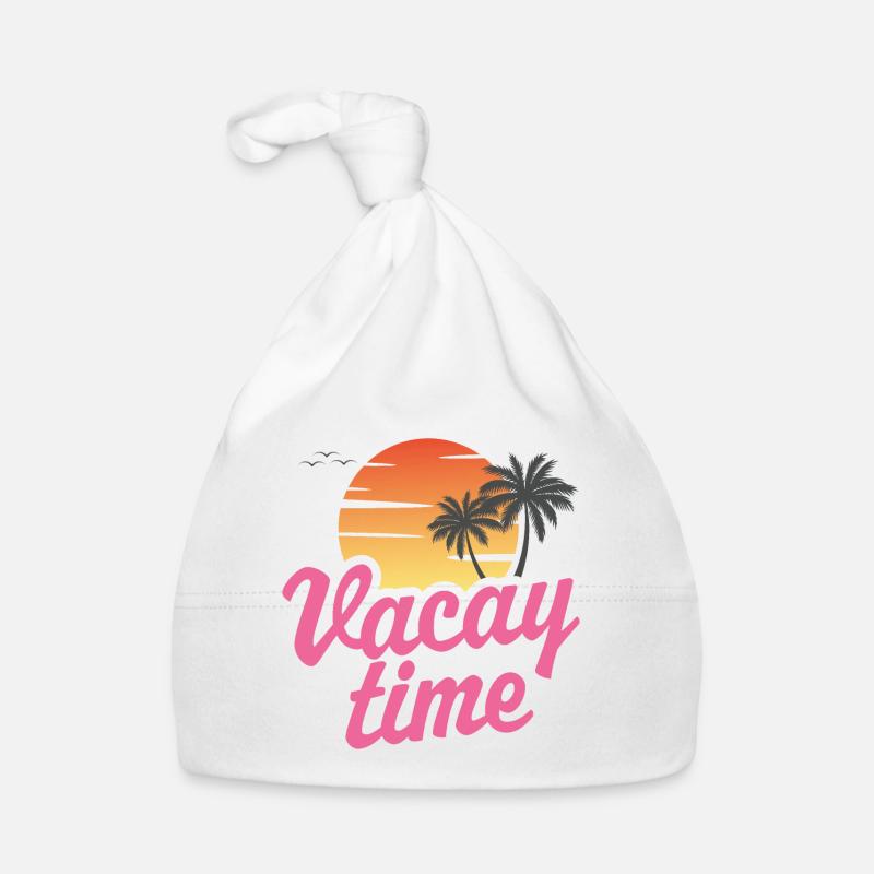 Vacay Time Beach - Organic Baby Cap - white