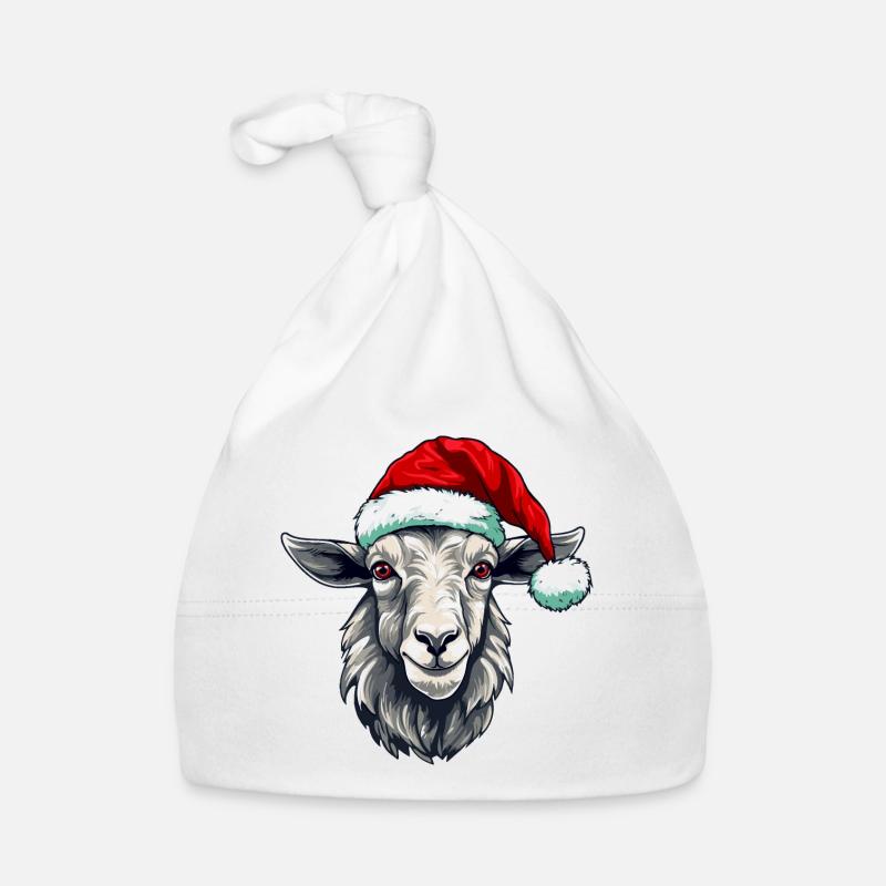 Tête d’animal de Noël de Noël de chèvre Bonnet bio Bébé