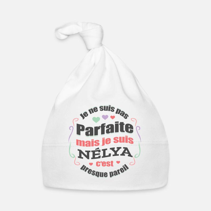 NÉLYA PARFAITE - PRENOM NÉLYA Bonnet bio Bébé
