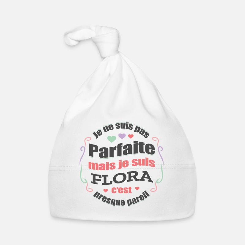 FLORA PARFAITE - PRENOM FLORA Bonnet bio Bébé