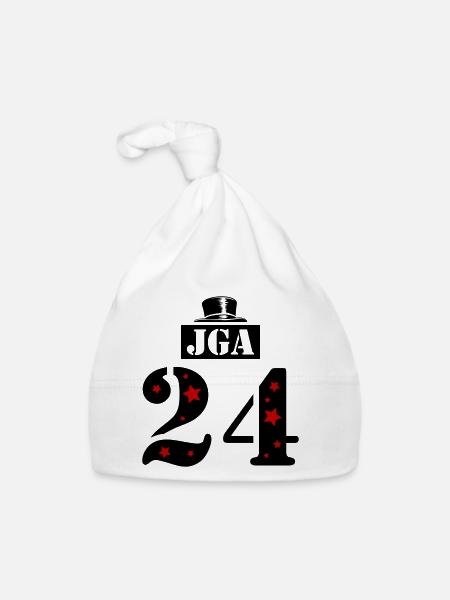 Jga 24 Junggesellenabschied Trikot - Baby Bio-Mütze - Weiß - Vorne