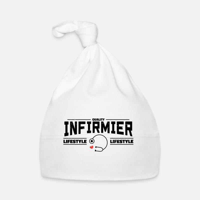Infirmier | Infirmier Cadeau | Infirmier Passionné - Bonnet bio Bébé - blanc