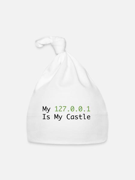 My 127.0.0.0.1 Is My Castle - Bonnet bio Bébé - blanc - Devant