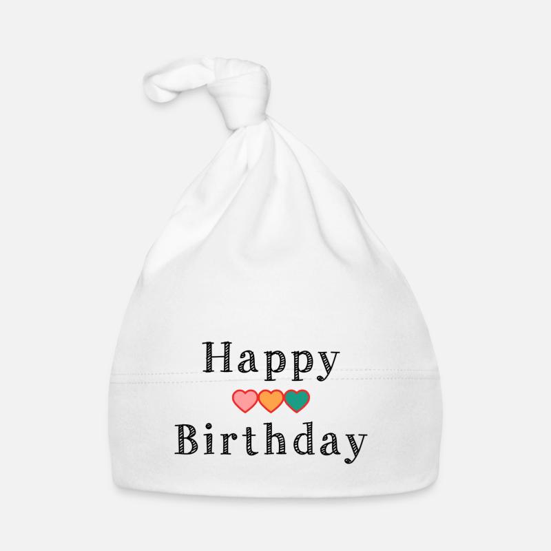 HAPPY BIRTHDAY - Bonnet bio Bébé - blanc