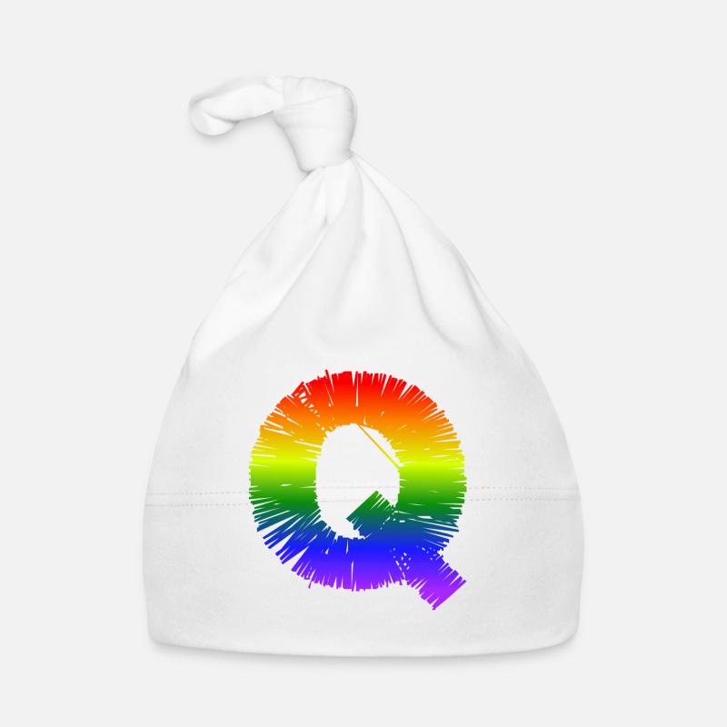 Regenbogen-Q - Baby Bio-Mütze - Weiß