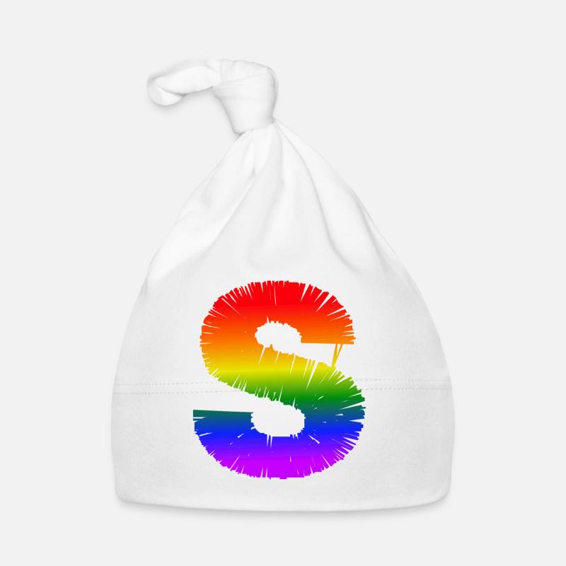 Rainbow S - Organic Baby Cap - white