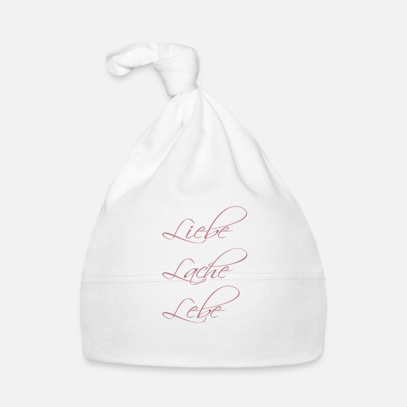 Liebe Lache Lebe - Baby Bio-Mütze - Weiß