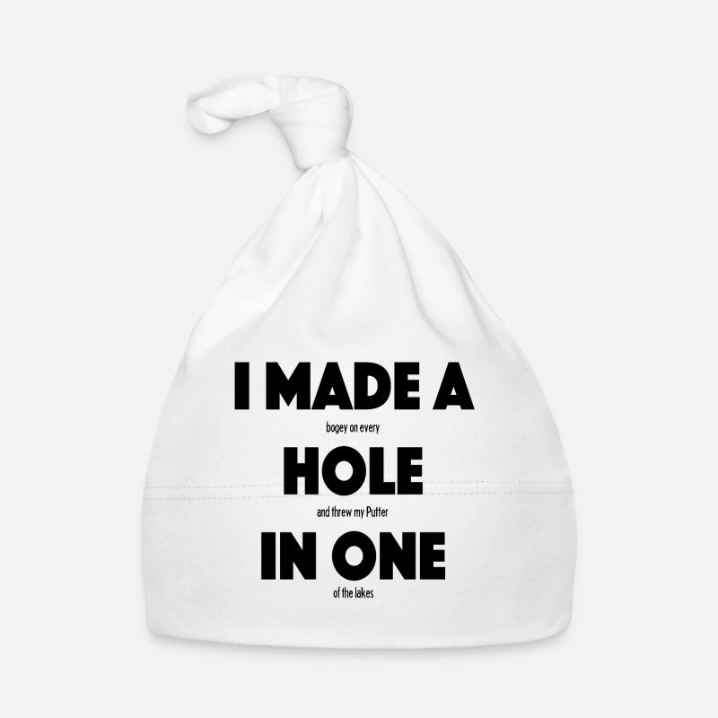 Disc golf, disc golf, golf, trou en un, drôle - Bonnet bio Bébé - blanc
