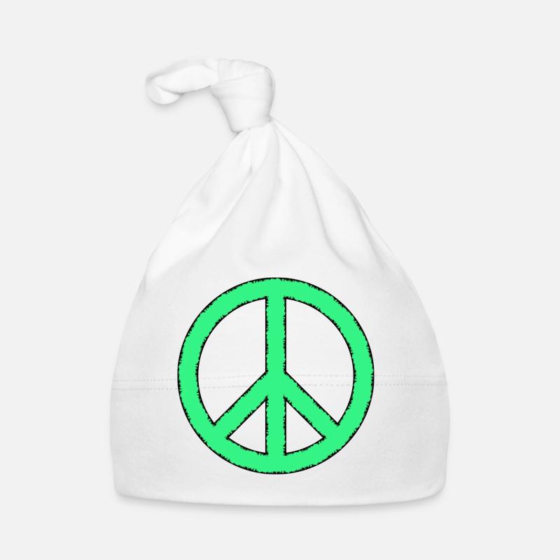 Peacezeichen - Baby Bio-Mütze - Weiß