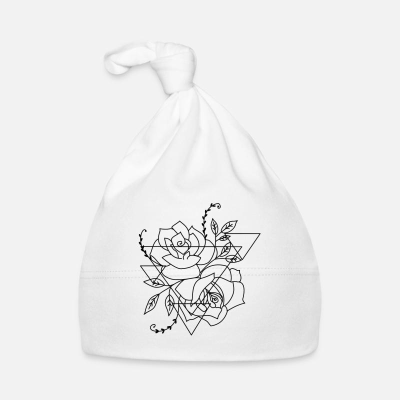Rose tulipe fleur geometire Bonnet bio Bébé