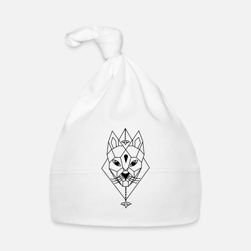 Un chat dessiné comme une géométrie Bonnet bio Bébé