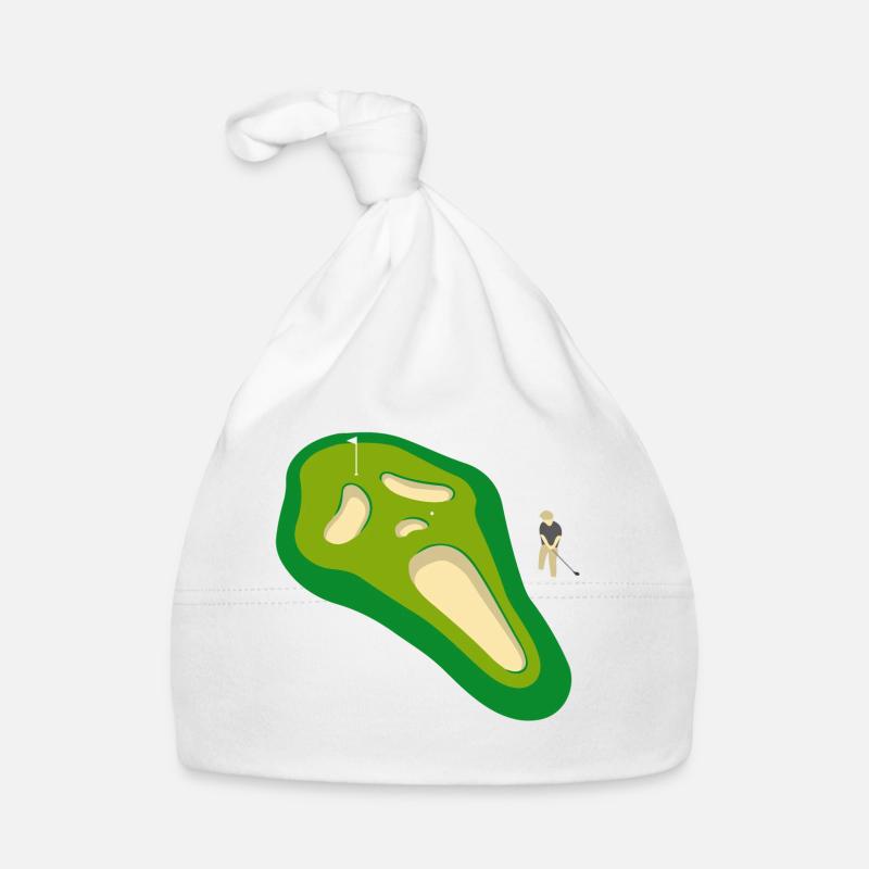Crâne de golf - Bonnet bio Bébé - blanc