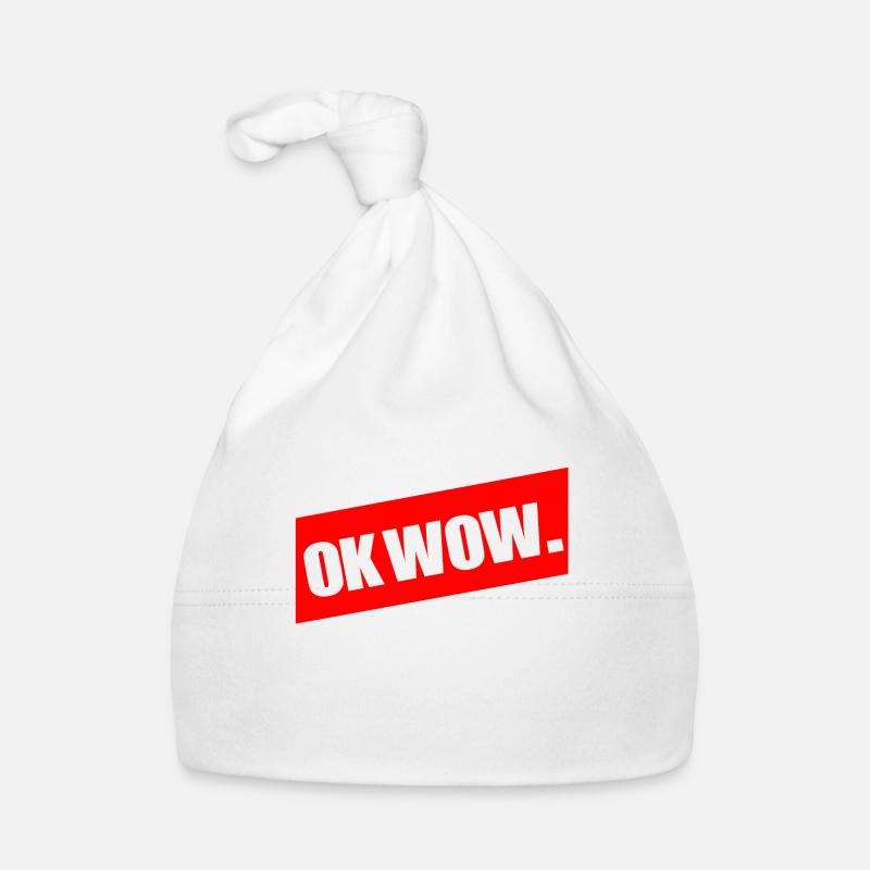 OK WOW. Geschenkidee Coole Shirts Sprüche Sommer Baby Bio-Mütze