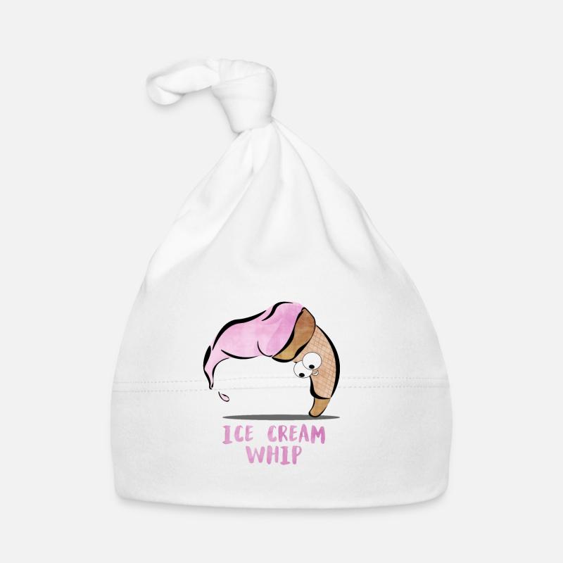 Fouet à la crème glacée - Bonnet bio Bébé - blanc