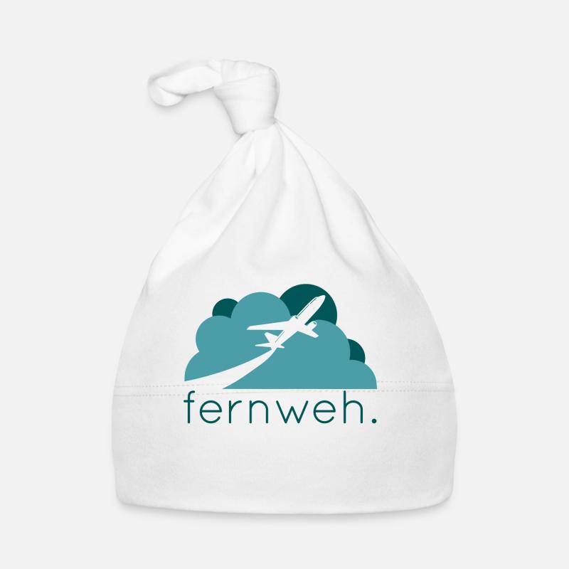 fernweh cadeau idée voyage - Bonnet bio Bébé - blanc