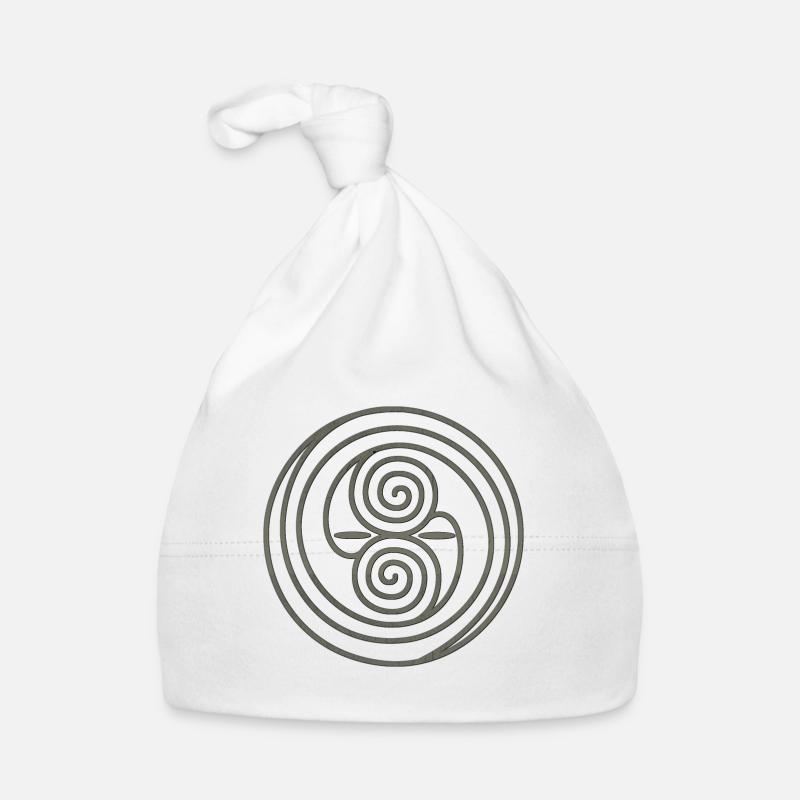 Celtic spiral gray Organic Baby Cap