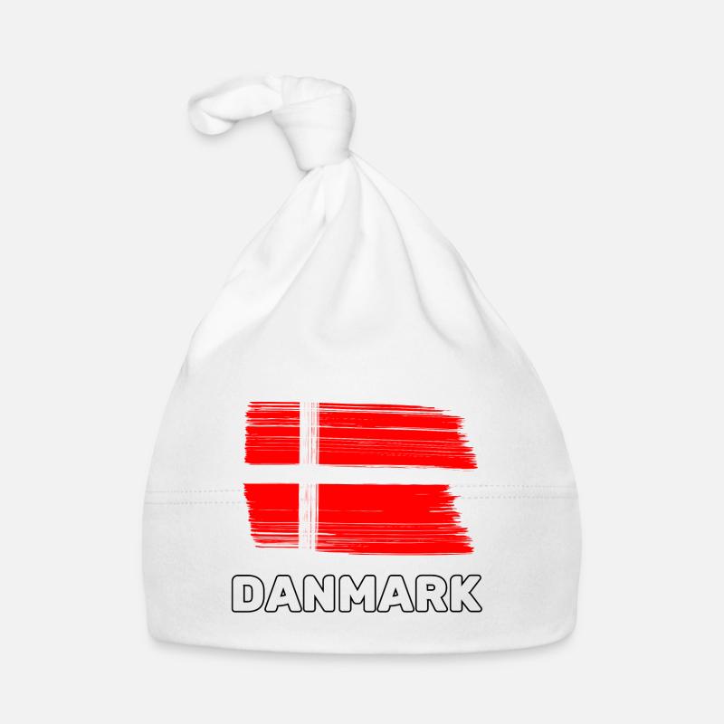 Le Danemark avec le drapeau national Bonnet bio Bébé
