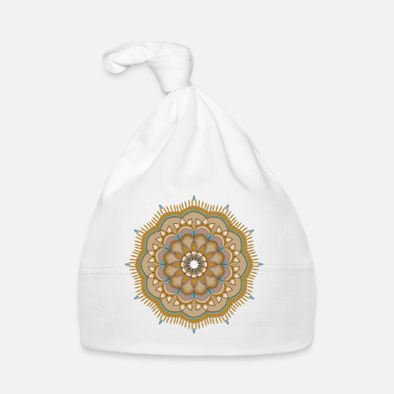 Mandala Mandelbrot - Baby Bio-Mütze - Weiß