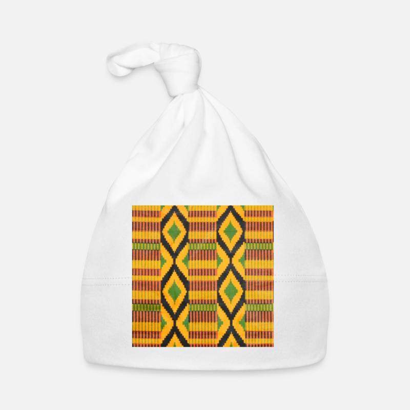 Green, yellow and black colored diamond patterns Organic Baby Cap