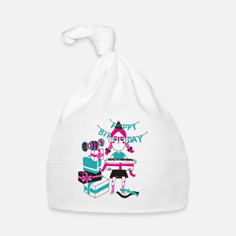 anniversaire - Bonnet bio Bébé - blanc