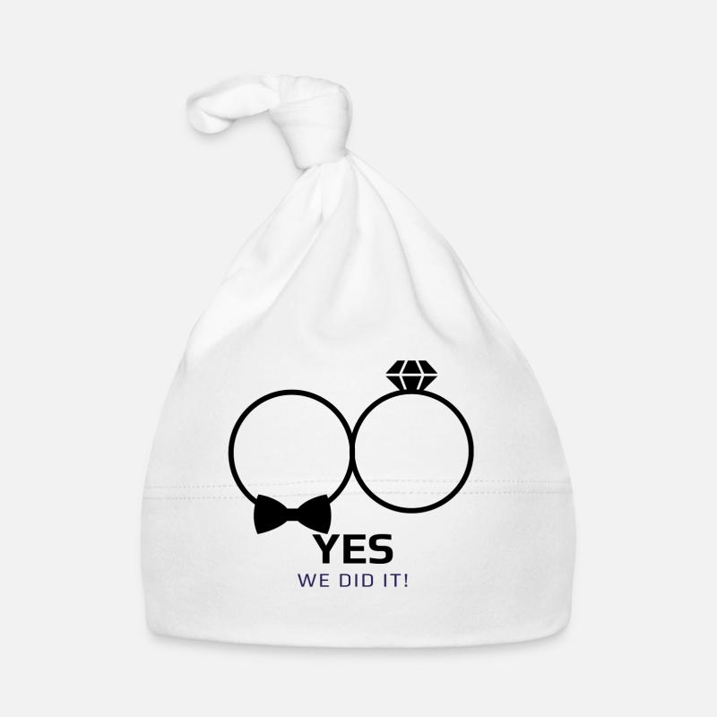 Mariage we did it - Bonnet bio Bébé - blanc