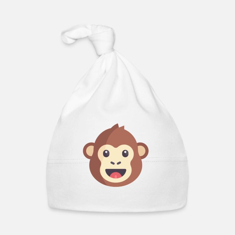 émoticône de singe marron Bonnet bio Bébé