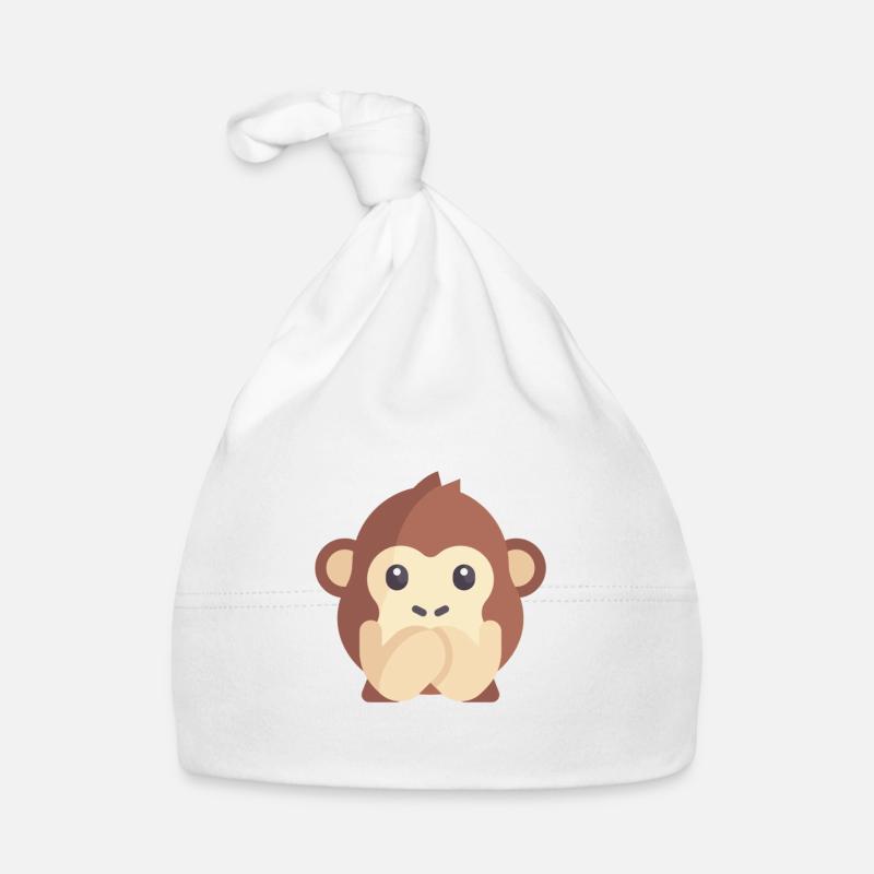 émoticône de singe mignon Bonnet bio Bébé