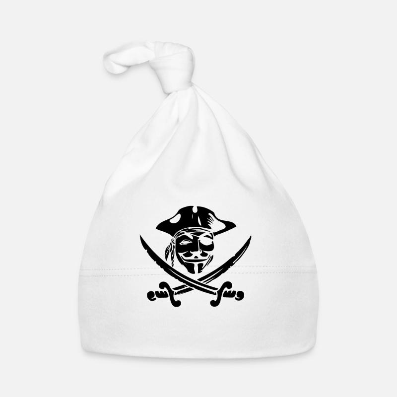 Pirat Anonymous Geschenk - Baby Bio-Mütze - Weiß