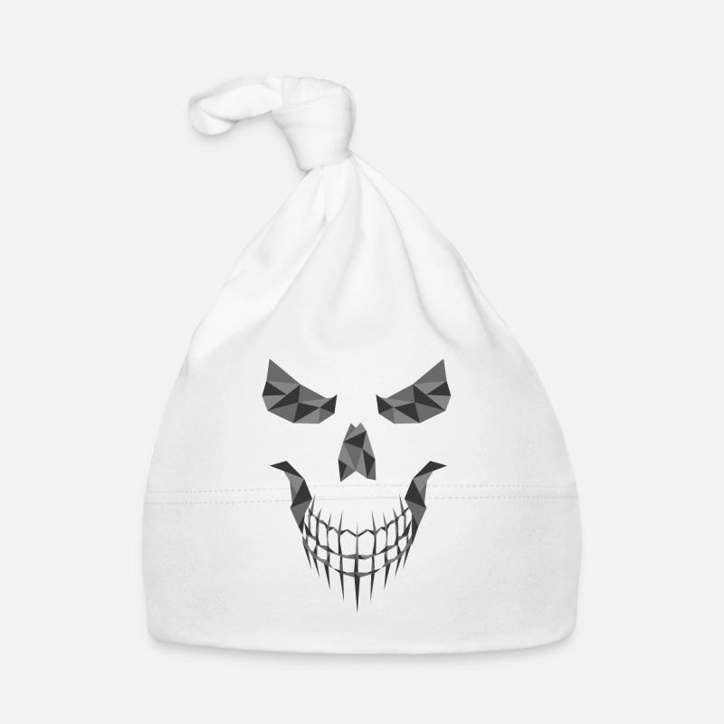 Totenkopf geometrisch - Baby Bio-Mütze - Weiß