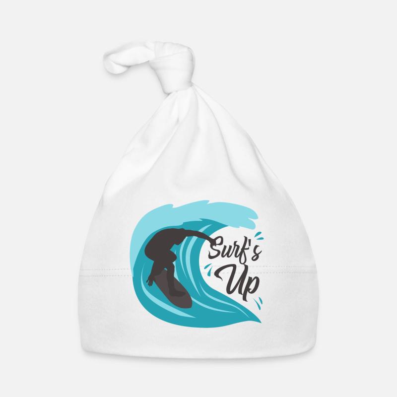 Surf up - Organic Baby Cap - white