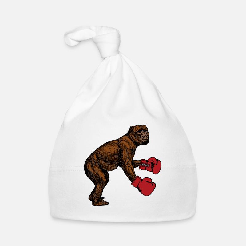 Boxing monkey boxing gloves gift boxes gorilla Organic Baby Cap