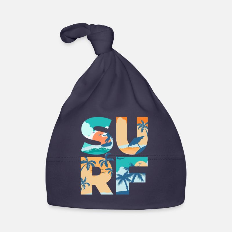 SURF Dété Plage Vagues Surf - Idée cadeau Bonnet bio Bébé