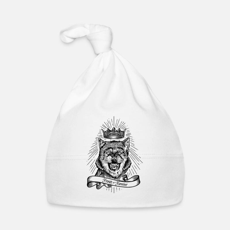 "Fest oder Hunger" gekrönter Wolf Baby Bio-Mütze