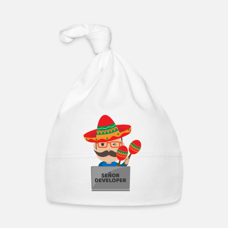 Señor Developer Senior Developer - Idée cadeau Bonnet bio Bébé