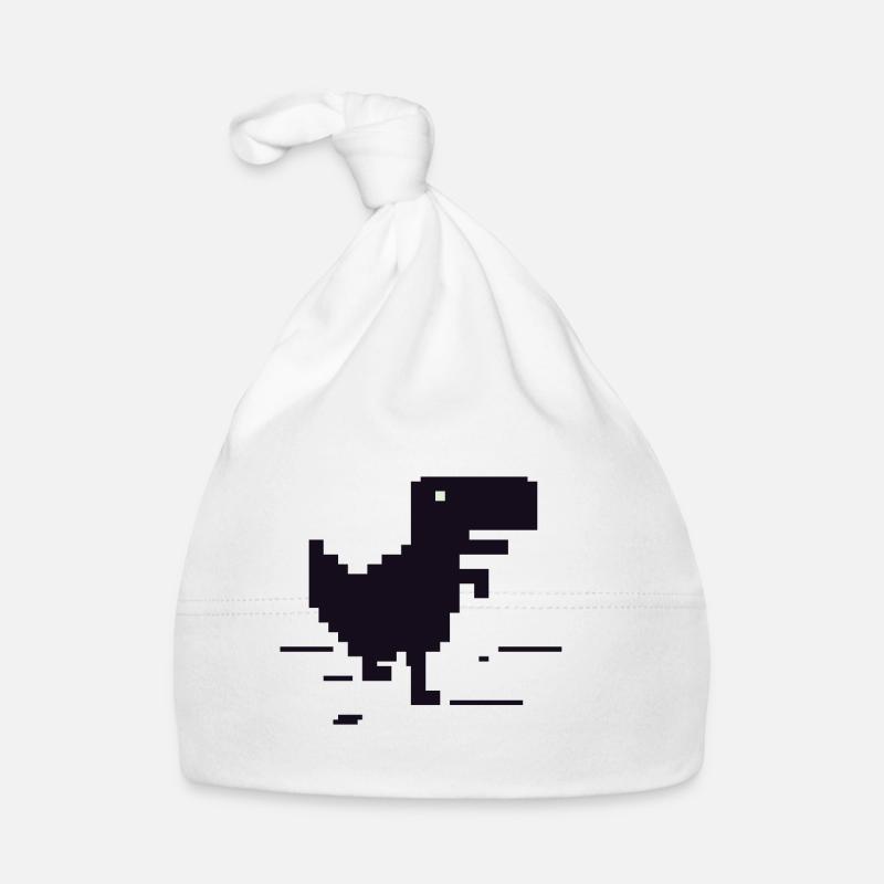 Retro Pixel Dinosaurier - Baby Bio-Mütze - Weiß