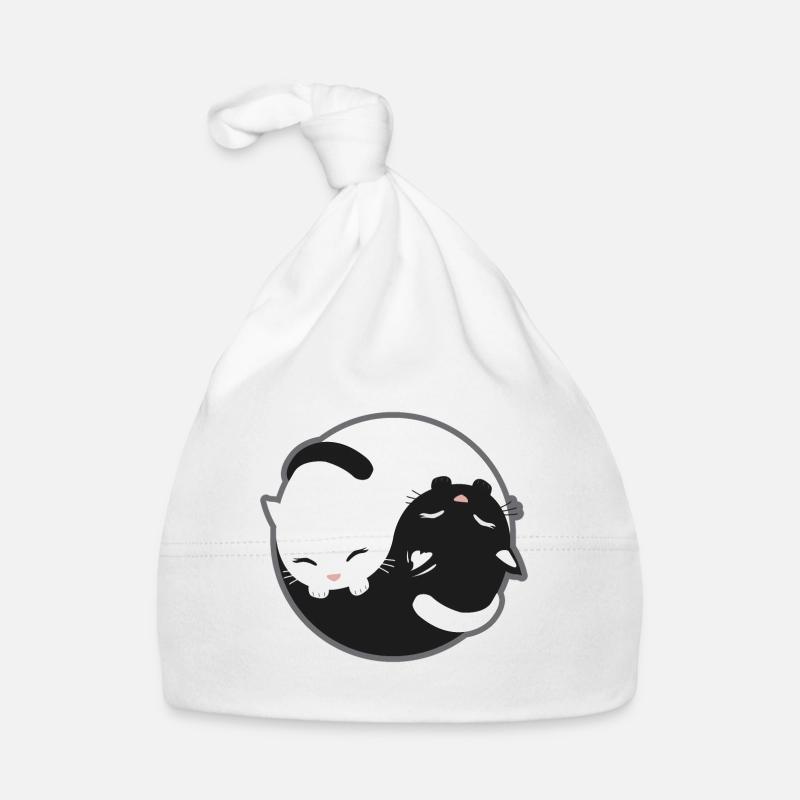 Katze - Yin Yang Katzen Schwarz und Weiß Geschenk Baby Bio-Mütze
