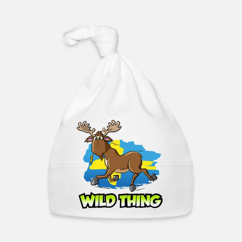 Elch - Wild Thing - Baby Bio-Mütze - Weiß