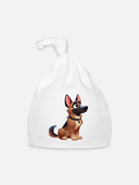 malinois 13 - Bonnet bio Bébé - blanc - Devant