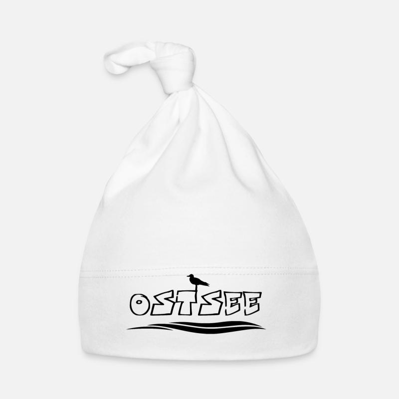 Baltic seagull waves - Organic Baby Cap - white
