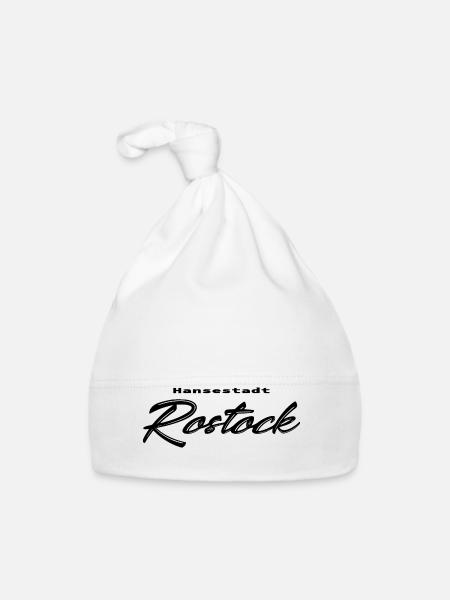 Hansestadt Rostock - Baby Bio-Mütze - Weiß - Vorne