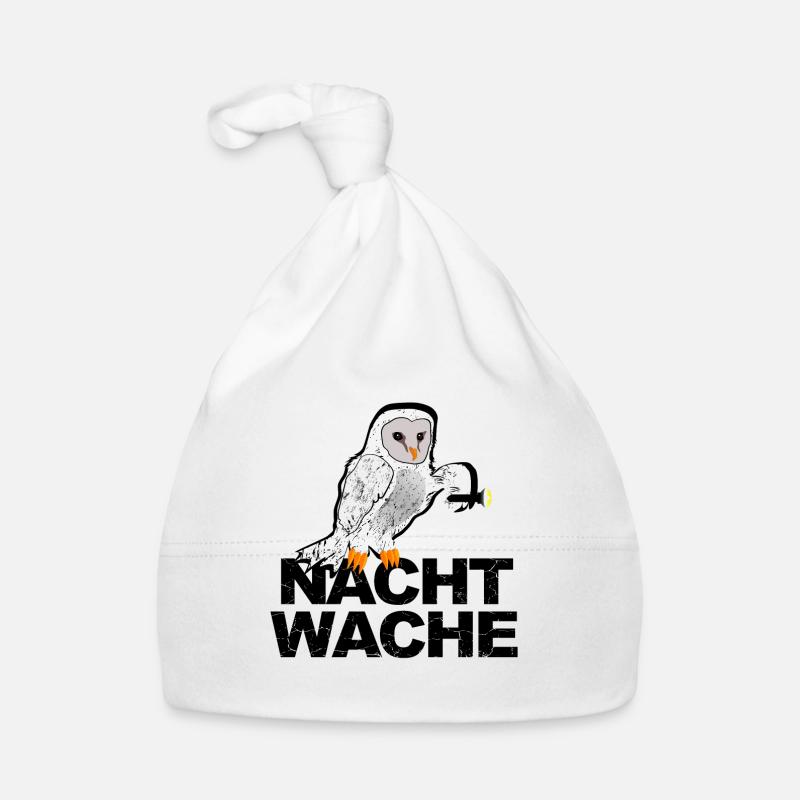 Vogel Nachtwache Eule mit Taschenlampe Baby Bio-Mütze